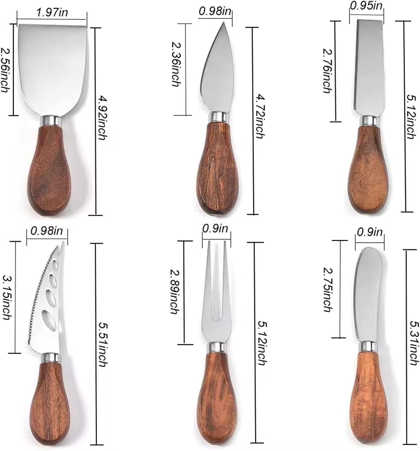 High Quality Acacia Wood Handle Cheese Knife Set