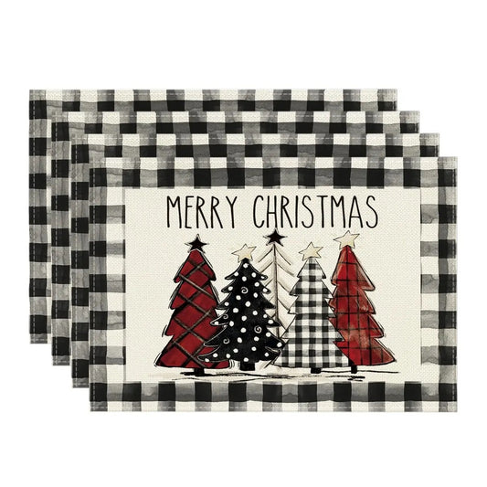 Merry Christmas Table Placemats: 4 piece set