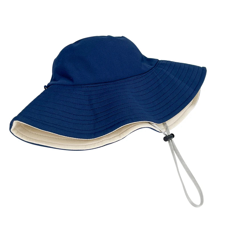 Oversized Reversible Bucket Hat With String