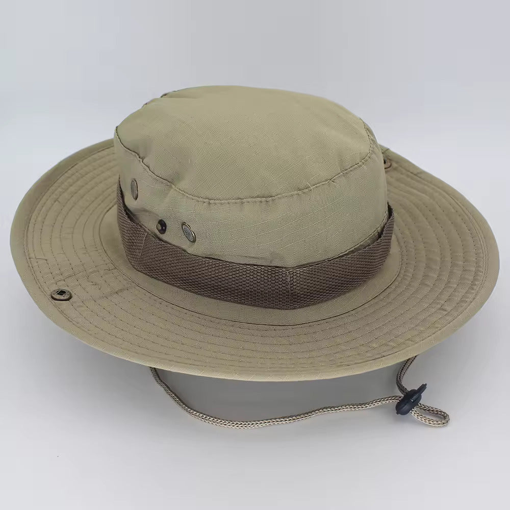 Safari Camping Camo Fisherman Bucket Hat With String