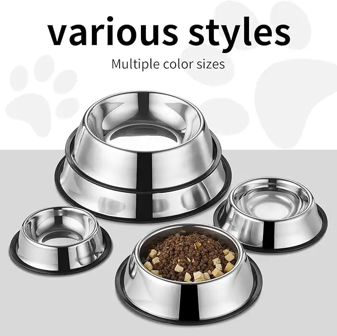 Stainless Steel Pet Bowls With Non Slip Mat