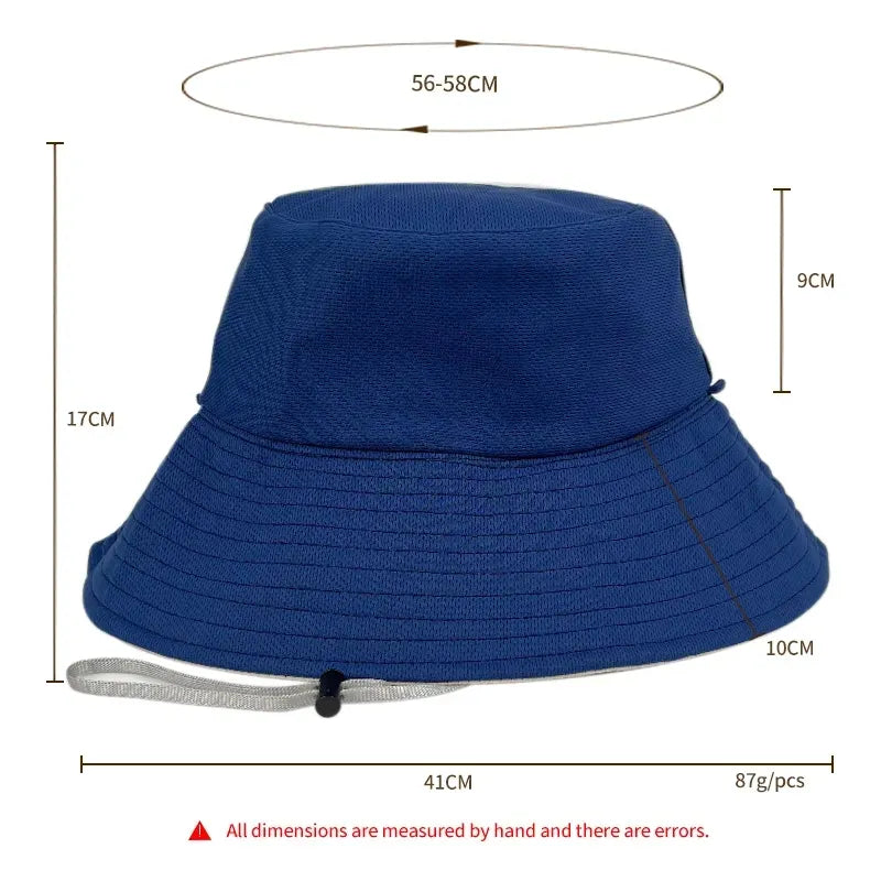 Oversized Reversible Bucket Hat With String