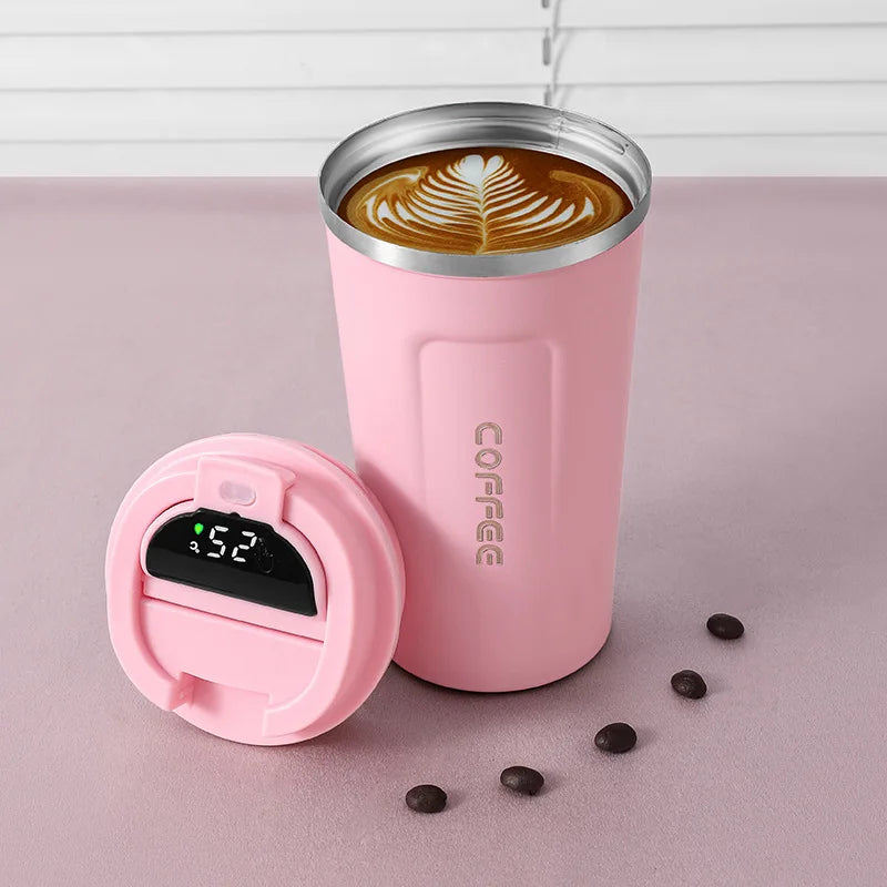 Travel Smart Coffee Tumbler Thermos Cup With Intelligent Temperature Display